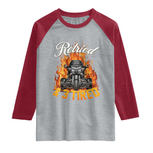 Retired Grandpa Biker Three Wheeled Motorcycle Trike Raglan Shirt