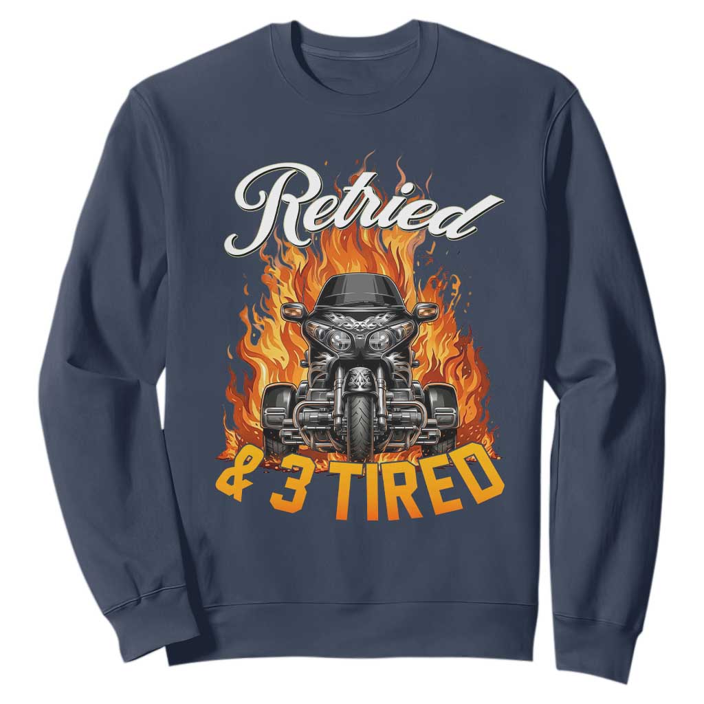 Retired Grandpa Biker Three Wheeled Motorcycle Trike Sweatshirt