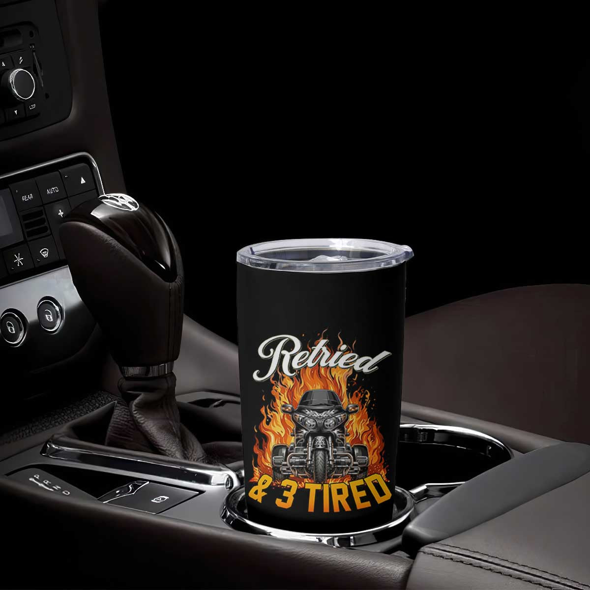 Retired Grandpa Biker Three Wheeled Motorcycle Trike Tumbler Cup