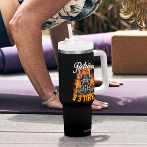 Retired Grandpa Biker Three Wheeled Motorcycle Trike Tumbler With Handle
