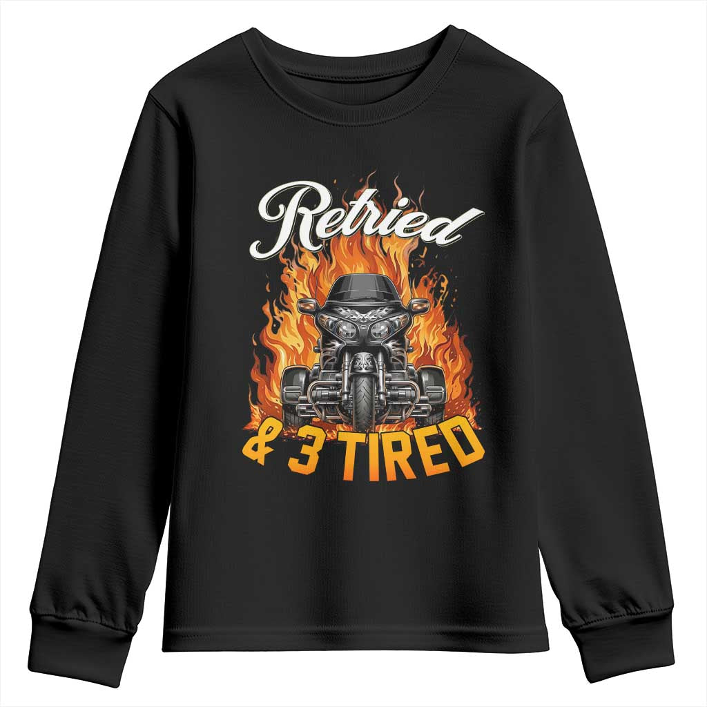 Retired Grandpa Biker Three Wheeled Motorcycle Trike Youth Sweatshirt