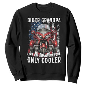 Grandpa Biker Three Wheel Motorcycle Trike Patriotic US Flag Sweatshirt