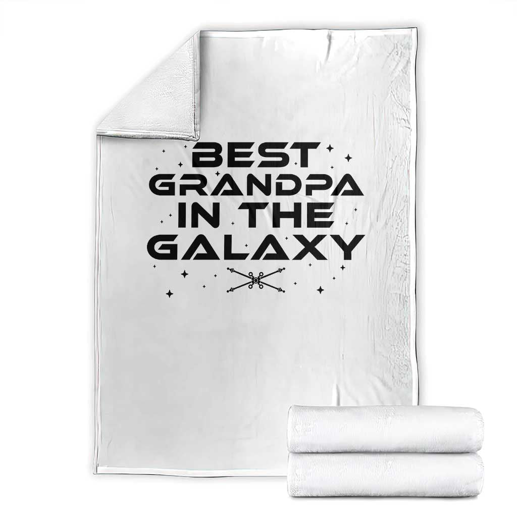 Best Grandpa in the Galaxy Throw Blanket Funny Fathers Day Gift