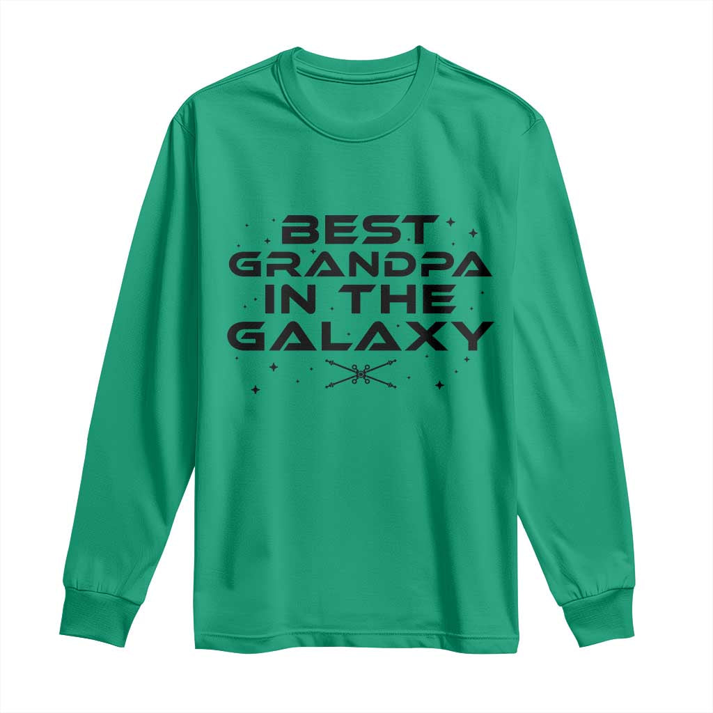 Best Grandpa in the Galaxy Long Sleeve Shirt Funny Fathers Day Gift