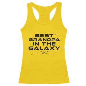 Best Grandpa in the Galaxy Racerback Tank Top Funny Fathers Day Gift