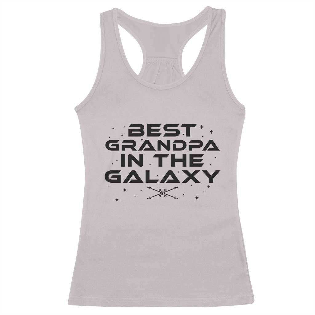 Best Grandpa in the Galaxy Racerback Tank Top Funny Fathers Day Gift
