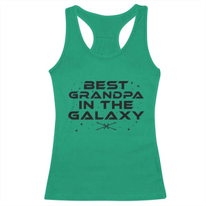 Best Grandpa in the Galaxy Racerback Tank Top Funny Fathers Day Gift