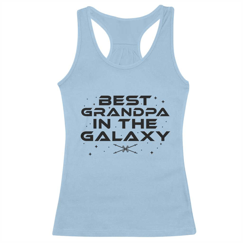 Best Grandpa in the Galaxy Racerback Tank Top Funny Fathers Day Gift