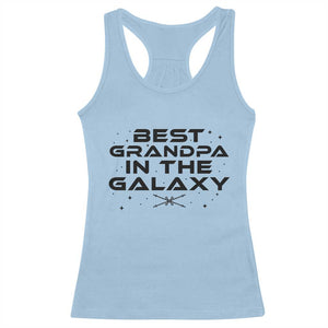 Best Grandpa in the Galaxy Racerback Tank Top Funny Fathers Day Gift