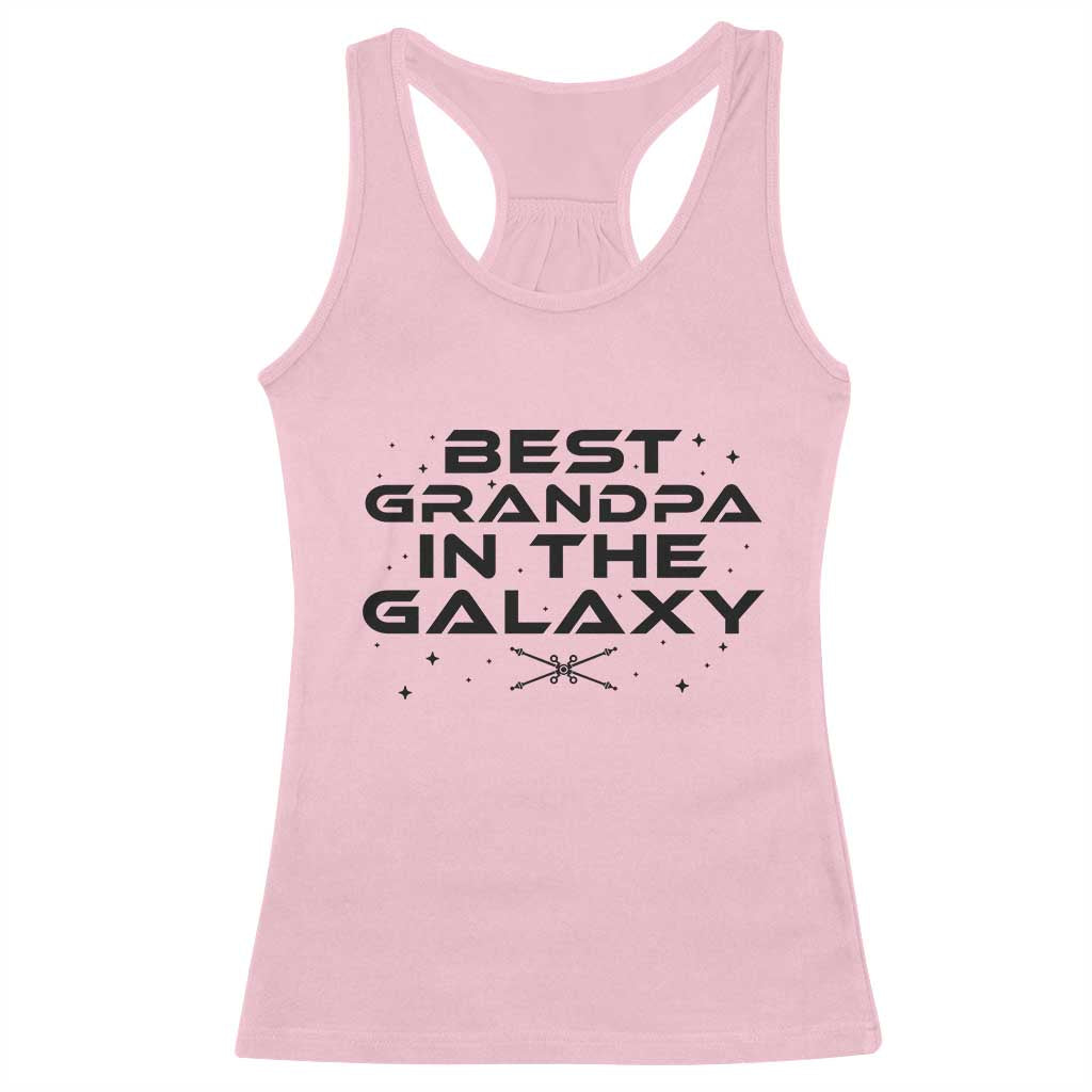 Best Grandpa in the Galaxy Racerback Tank Top Funny Fathers Day Gift