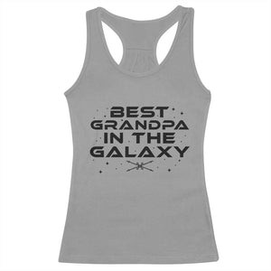 Best Grandpa in the Galaxy Racerback Tank Top Funny Fathers Day Gift