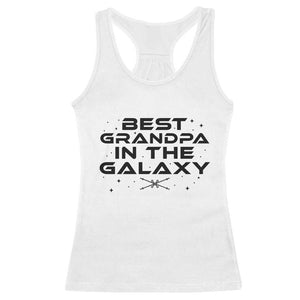 Best Grandpa in the Galaxy Racerback Tank Top Funny Fathers Day Gift