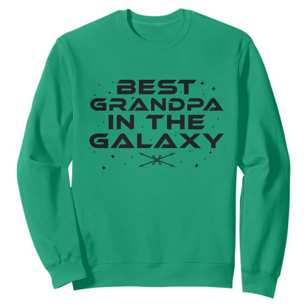 Best Grandpa in the Galaxy Sweatshirt Funny Fathers Day Gift