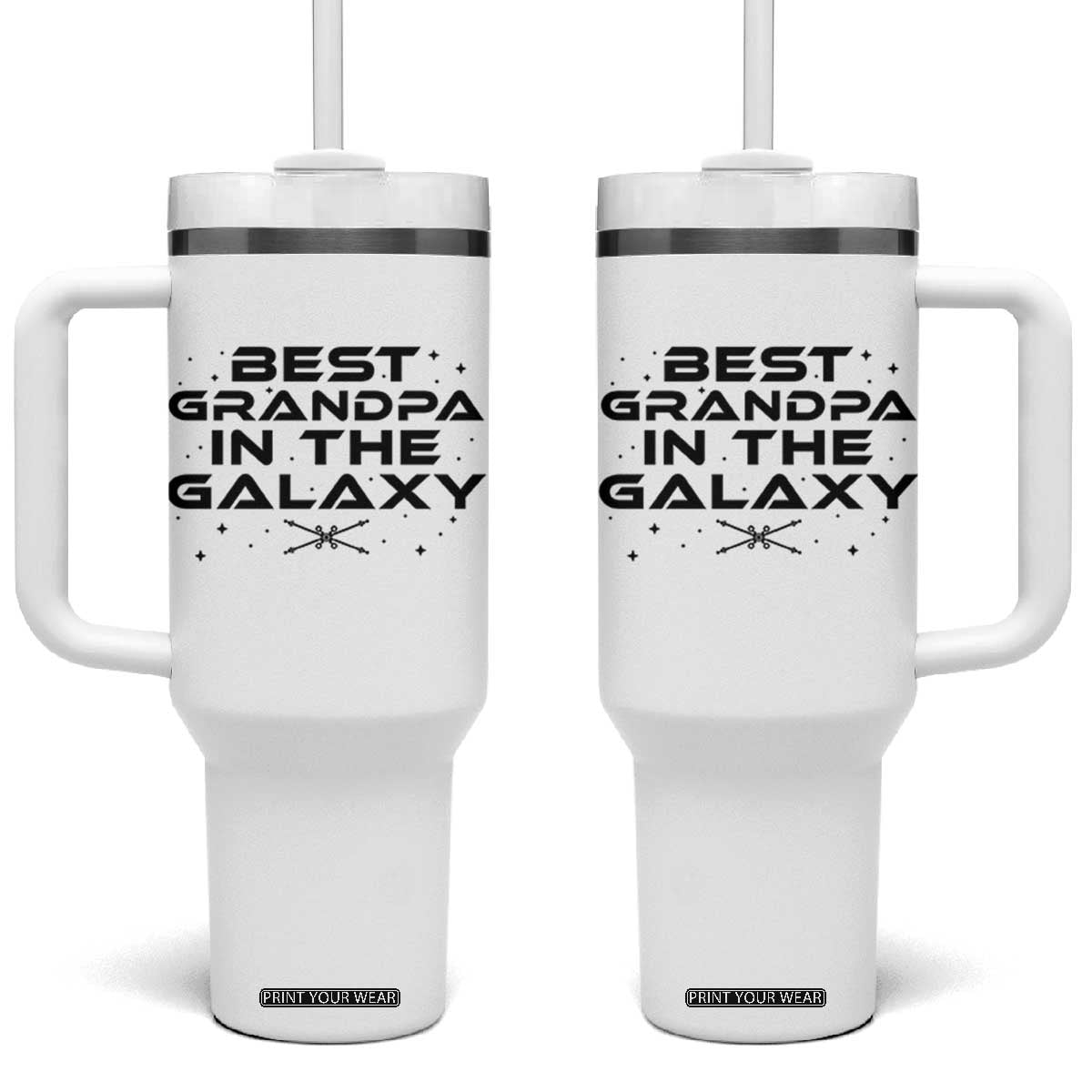 Best Grandpa in the Galaxy Tumbler With Handle Funny Fathers Day Gift