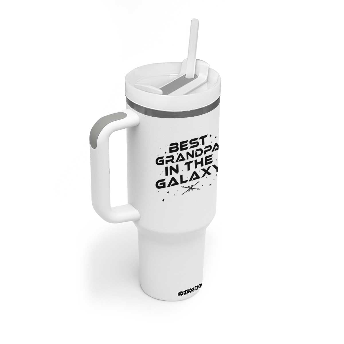 Best Grandpa in the Galaxy Tumbler With Handle Funny Fathers Day Gift