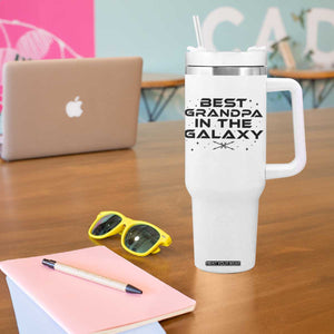 Best Grandpa in the Galaxy Tumbler With Handle Funny Fathers Day Gift