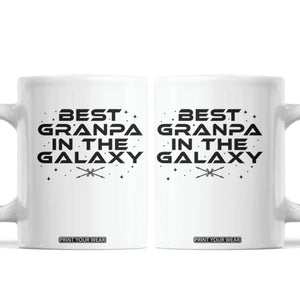 Best Grandpa in the Galaxy Coffee Mug Funny Fathers Day Gift