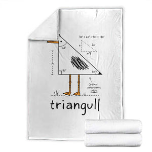 Triangull Triangle Seagull Bird Pun Throw Blanket Funny Math Teacher Humor TS14 White Print Your Wear