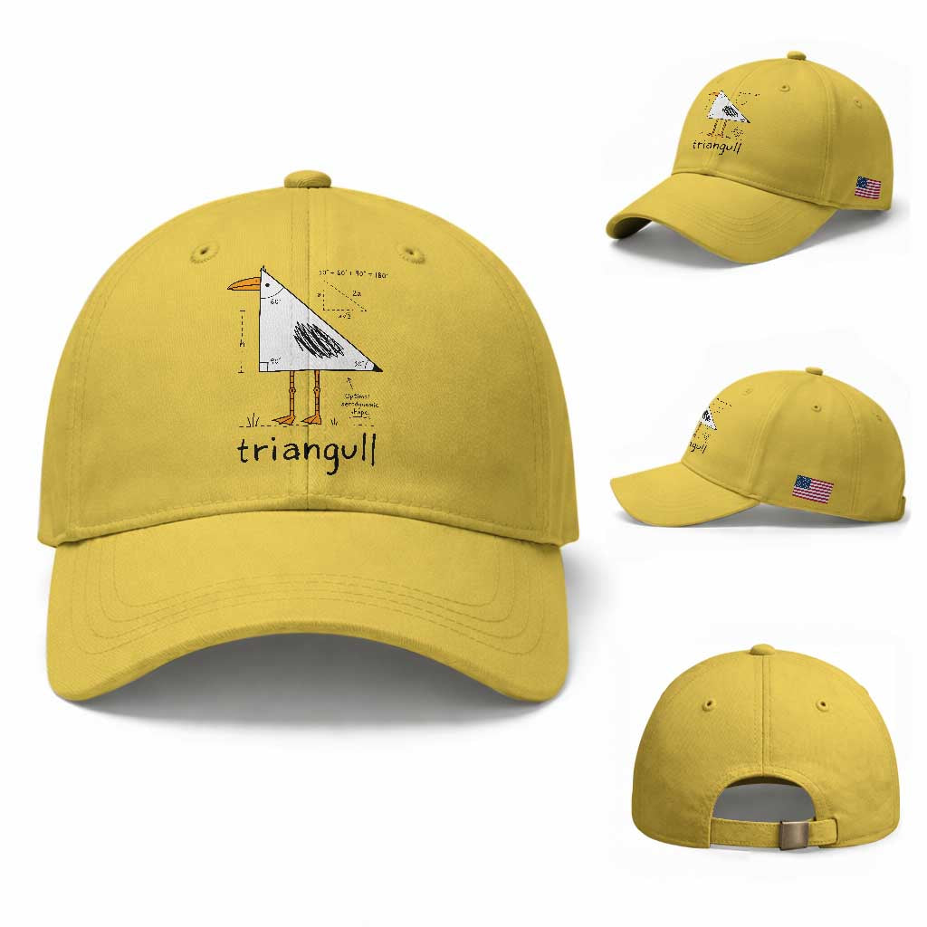 Triangull Triangle Seagull Bird Pun Baseball Cap Funny Math Teacher Humor TS14 Baseball Cap Universal Fit Yellow Print Your Wear
