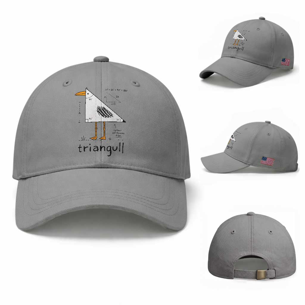 Triangull Triangle Seagull Bird Pun Baseball Cap Funny Math Teacher Humor TS14 Baseball Cap Universal Fit Sport Gray Print Your Wear