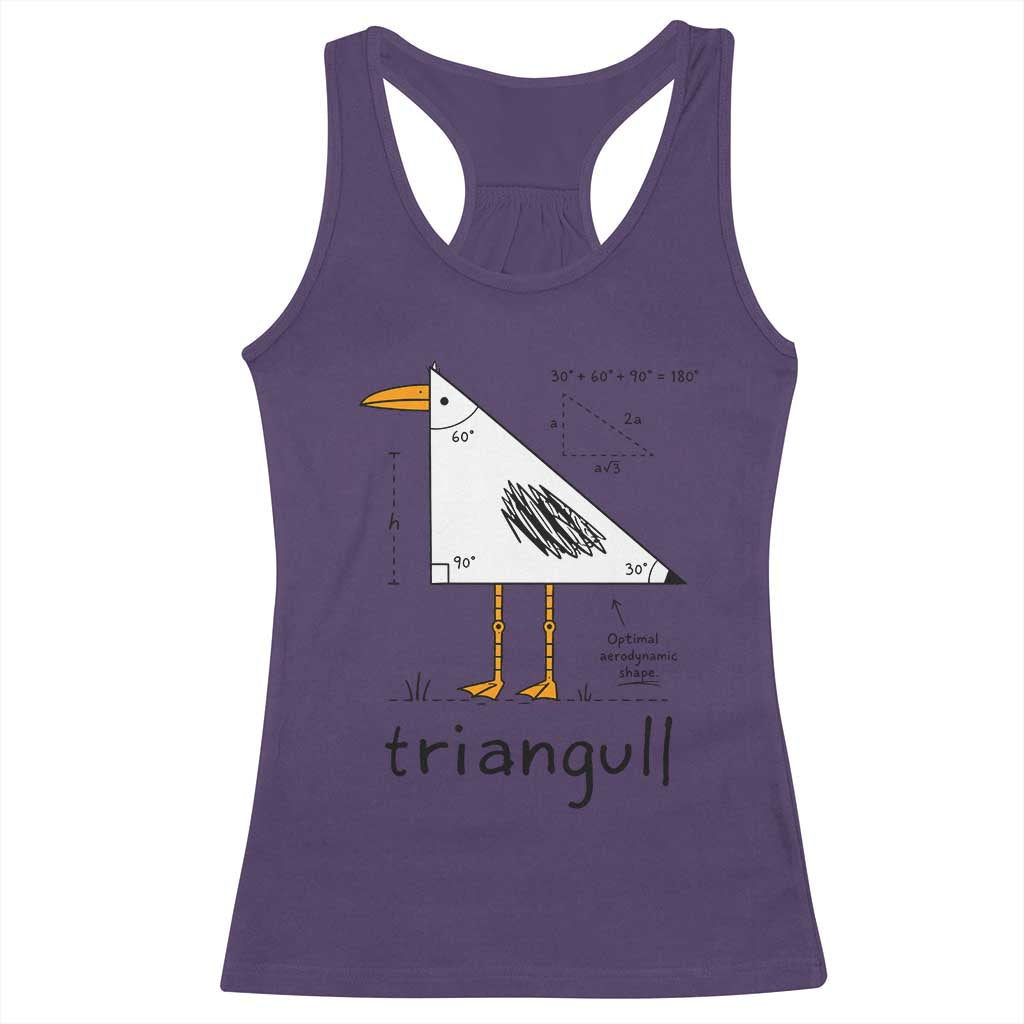Triangull Triangle Seagull Bird Pun Racerback Tank Top Funny Math Teacher Humor TS14 Purple Print Your Wear