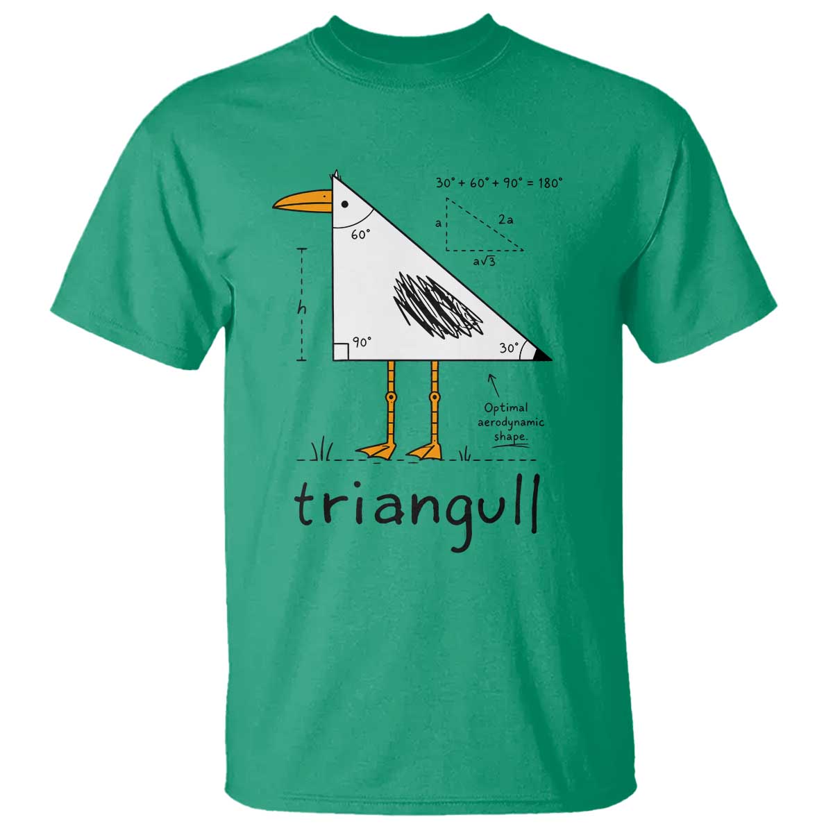 Triangull Triangle Seagull Bird Pun T Shirt Funny Math Teacher Humor TS14 Irish Green Print Your Wear
