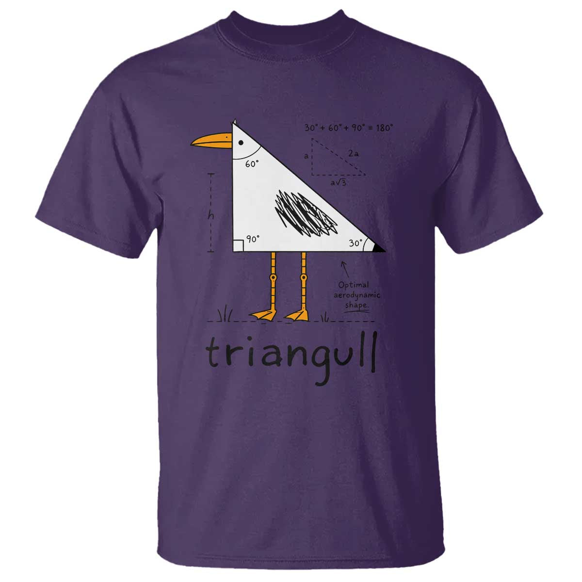 Triangull Triangle Seagull Bird Pun T Shirt Funny Math Teacher Humor TS14 Purple Print Your Wear