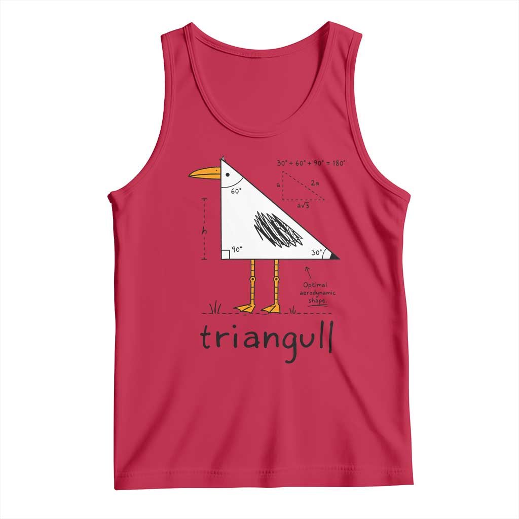 Triangull Triangle Seagull Bird Pun Tank Top Funny Math Teacher Humor TS14 Red Print Your Wear