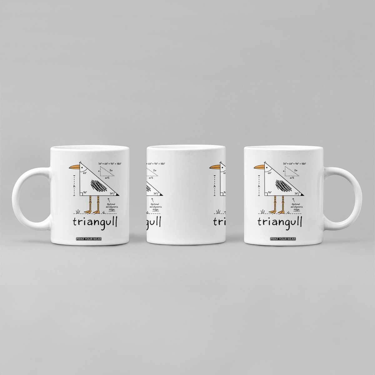 Triangull Triangle Seagull Bird Pun Coffee Mug Funny Math Teacher Humor TS14 Print Your Wear