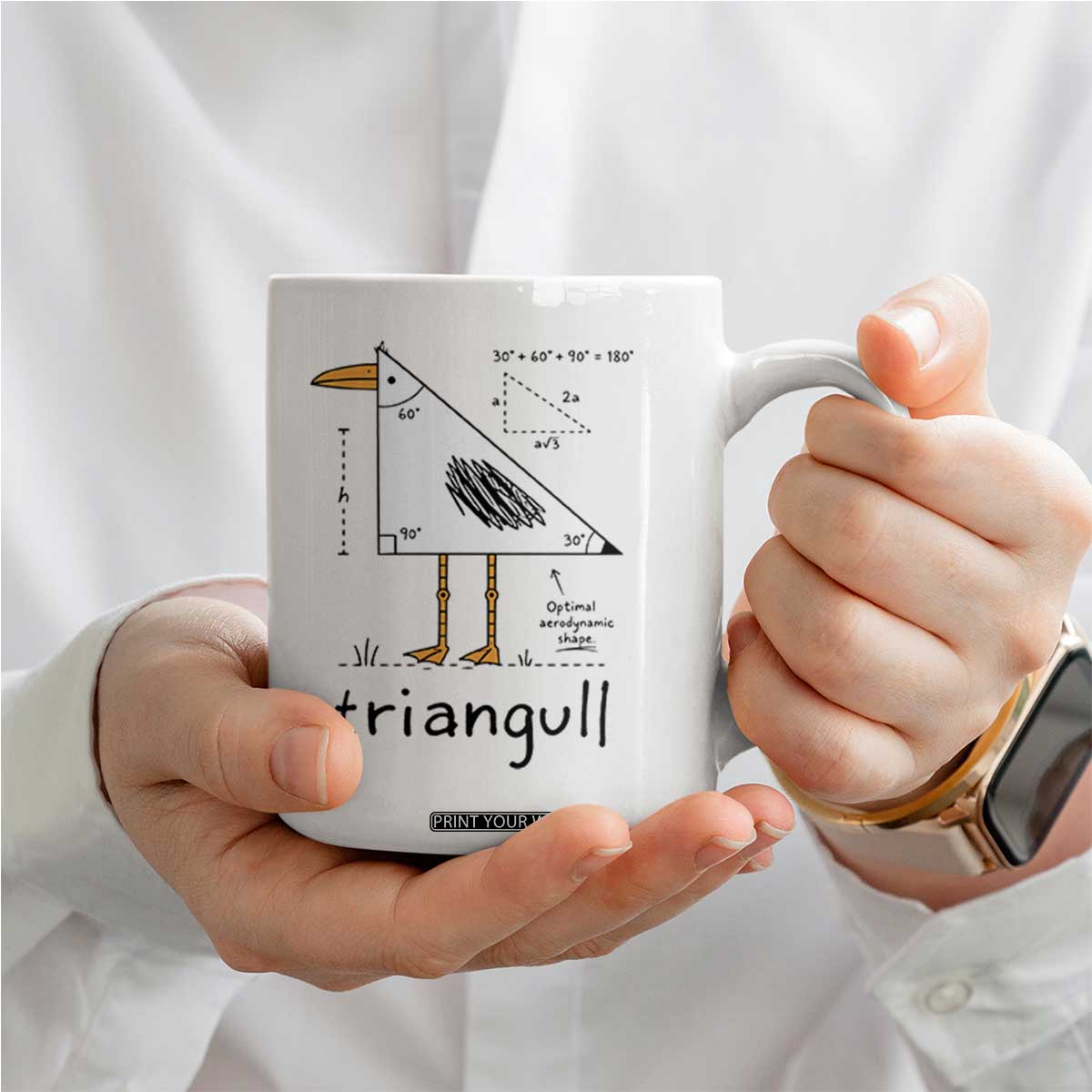 Triangull Triangle Seagull Bird Pun Coffee Mug Funny Math Teacher Humor TS14 Print Your Wear