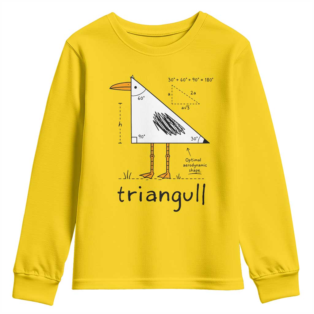 Triangull Triangle Seagull Bird Pun Youth Sweatshirt Funny Math Teacher Humor TS14 Daisy Print Your Wear