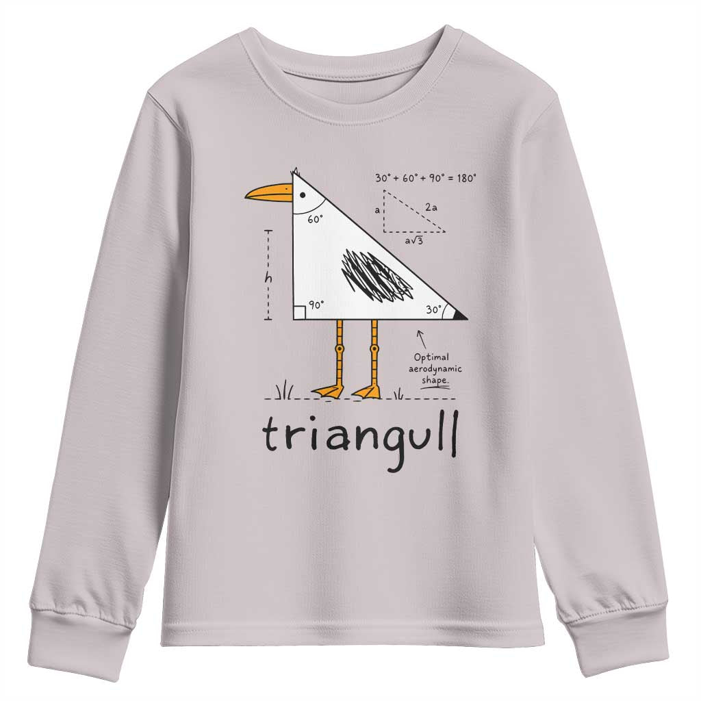Triangull Triangle Seagull Bird Pun Youth Sweatshirt Funny Math Teacher Humor TS14 Ice Gray Print Your Wear