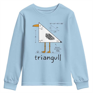 Triangull Triangle Seagull Bird Pun Youth Sweatshirt Funny Math Teacher Humor TS14 Light Blue Print Your Wear