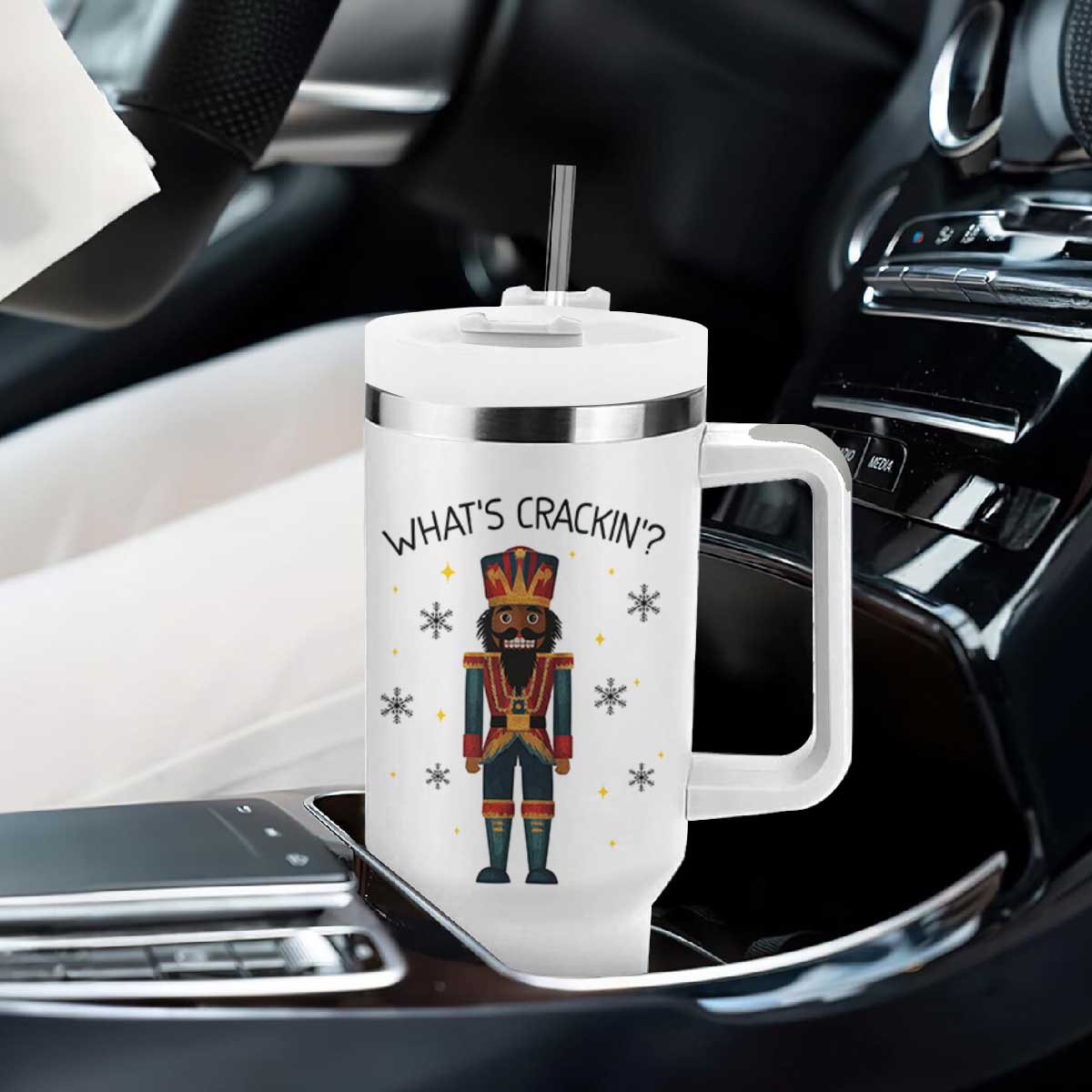 Nutcracker Christmas Tumbler With Handle What Is Cracking TS14 Print Your Wear