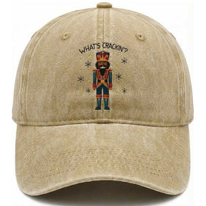 Nutcracker Christmas Washed Cotton Baseball Cap What Is Cracking TS14 Washed Cap Universal Fit Khaki Print Your Wear