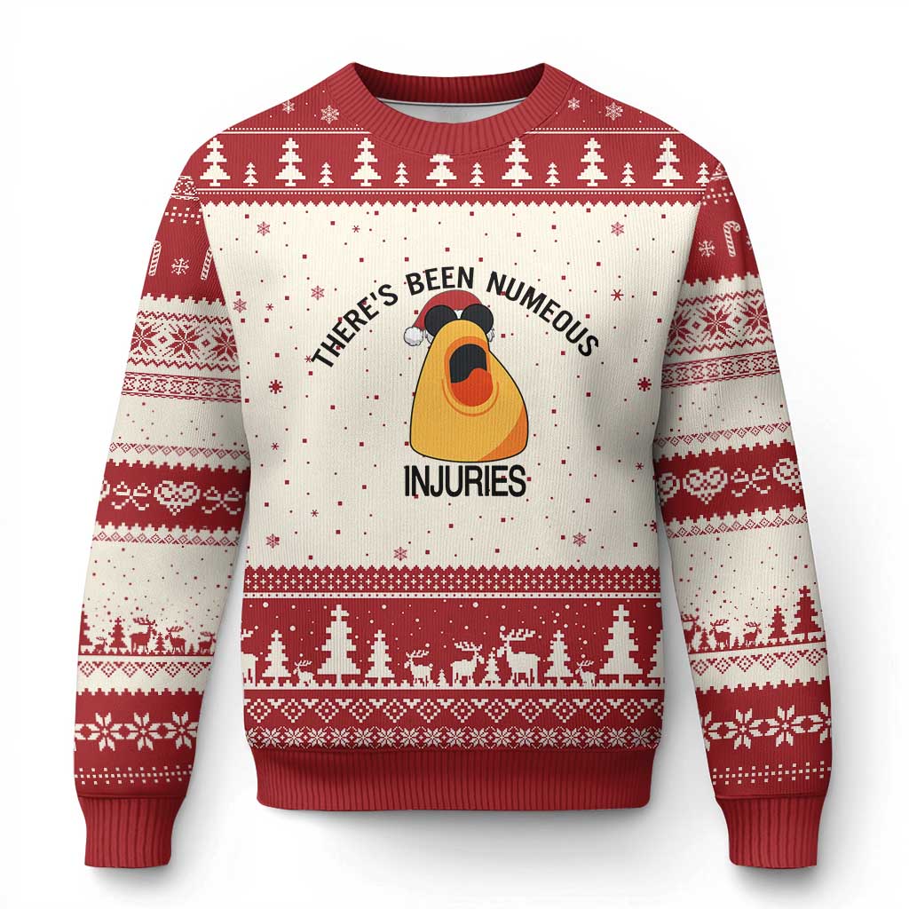 Marcus The Worm Xmas Meme Ugly Christmas Sweater There Is Been Numeous Injuries TS14 Beige Red Print Your Wear