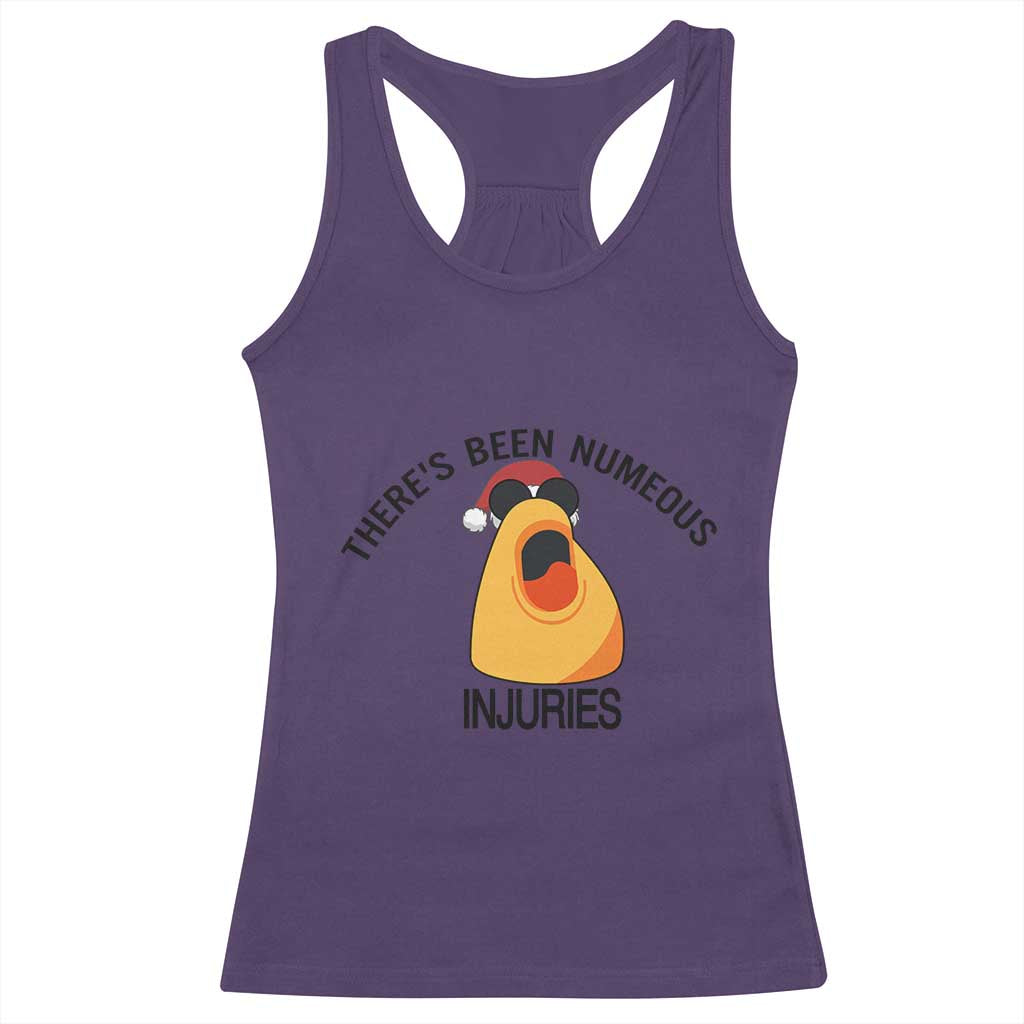 Marcus The Worm Christmas Meme Racerback Tank Top There Is Been Numeous Injuries TS14 Purple Print Your Wear