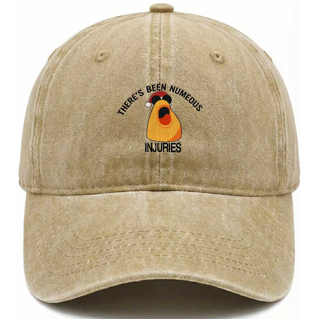 Marcus The Worm Christmas Meme Washed Cotton Baseball Cap There Is Been Numeous Injuries TS14 Washed Cap Universal Fit Khaki Print Your Wear