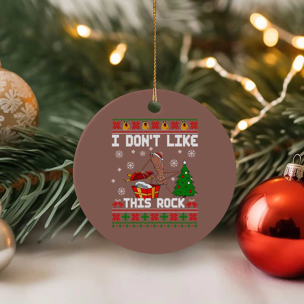 Marcus The Worm Christmas Meme Ceramic Ornament I Do Not Like This Rock TS14 1pc Mocha Print Your Wear
