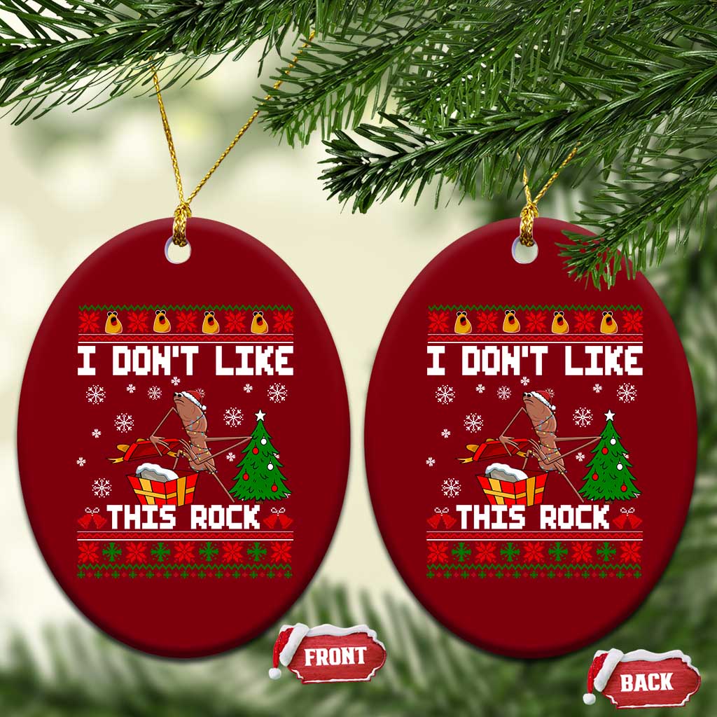 Marcus The Worm Christmas Meme Ceramic Ornament I Do Not Like This Rock TS14 Print Your Wear