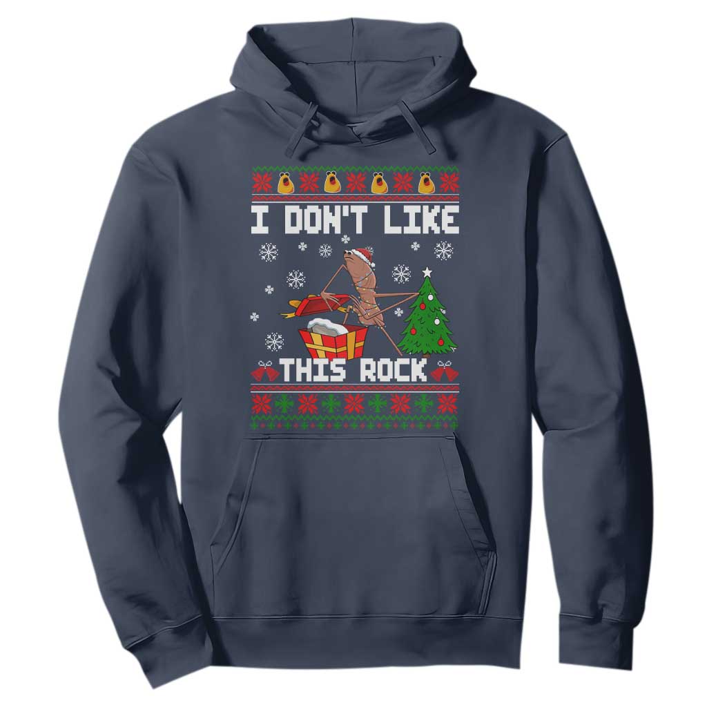 Marcus The Worm Christmas Meme Hoodie I Do Not Like This Rock TS14 Navy Print Your Wear