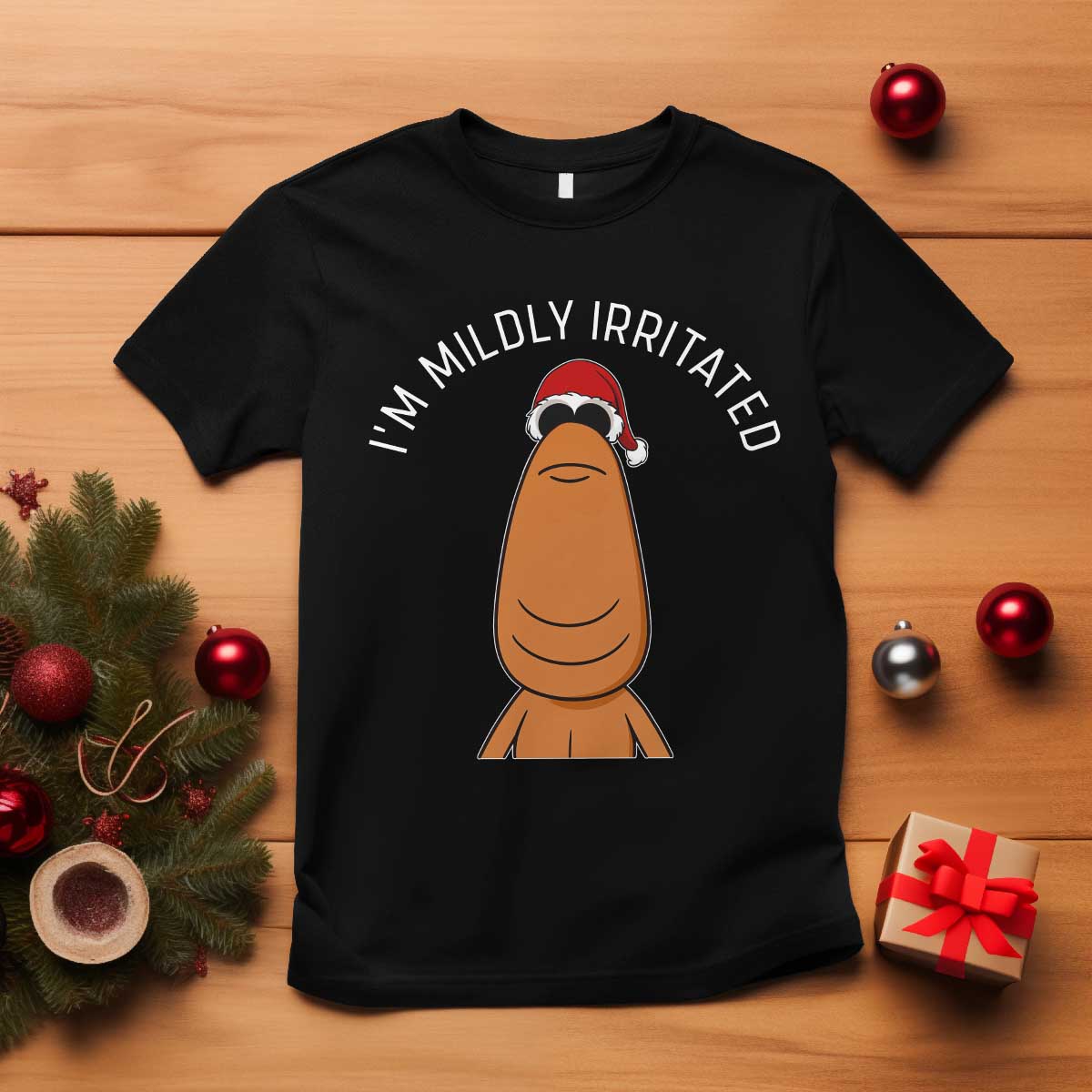 Marcus The Worm Christmas Meme T Shirt I Am Mildly Irritated TS14 Black Print Your Wear