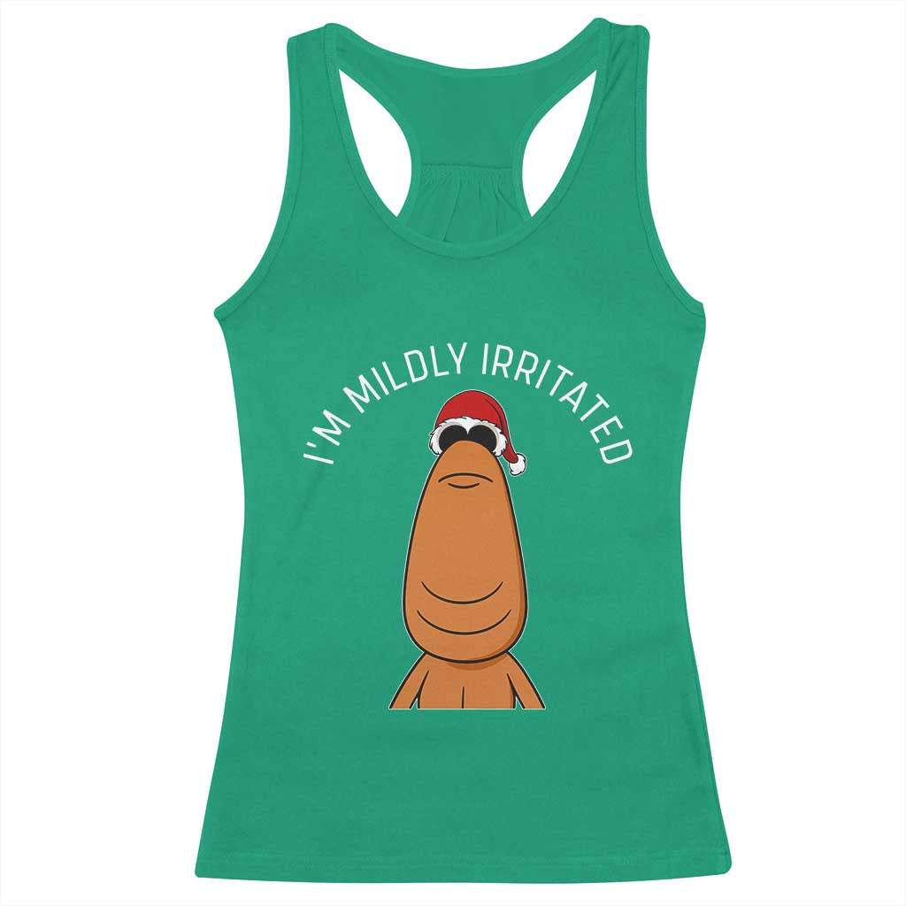 Marcus The Worm Christmas Meme Racerback Tank Top I Am Mildly Irritated TS14 Irish Green Print Your Wear