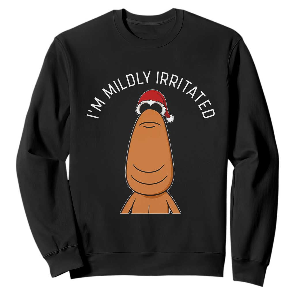 Marcus The Worm Christmas Meme Sweatshirt I Am Mildly Irritated TS14 Black Print Your Wear