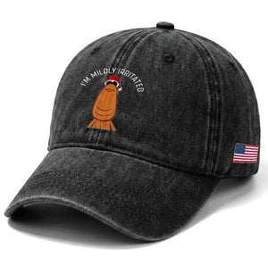 Marcus The Worm Christmas Meme Washed Cotton Baseball Cap I Am Mildly Irritated TS14 Print Your Wear