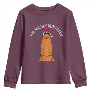 Marcus The Worm Christmas Meme Youth Sweatshirt I Am Mildly Irritated TS14 Maroon Print Your Wear