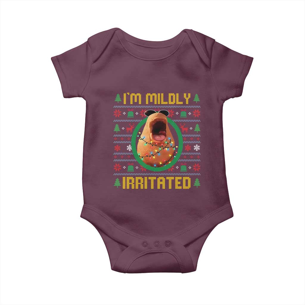 Marcus The Worm Christmas Meme Baby Onesie Funny Brain Rot Xmas TS14 Maroon Print Your Wear