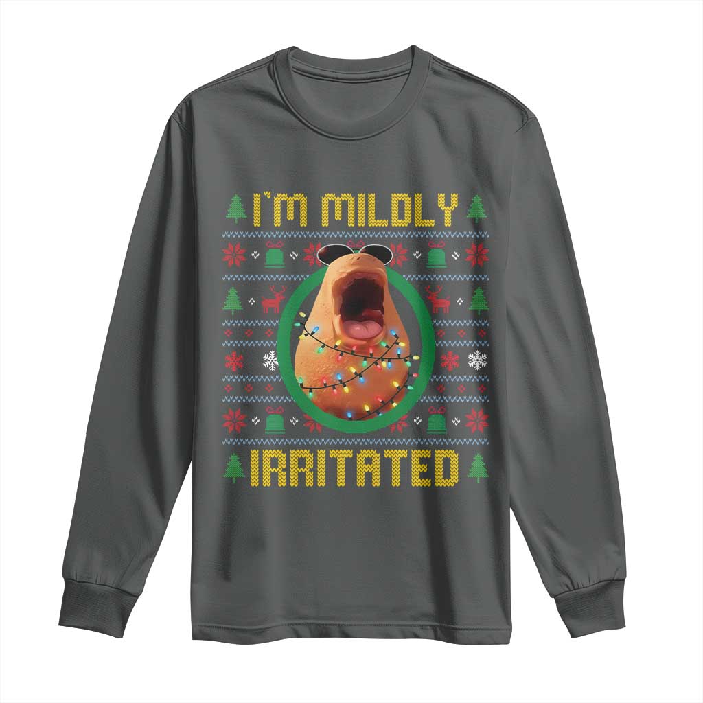 Marcus The Worm Christmas Meme Long Sleeve Shirt Funny Brain Rot Xmas TS14 Dark Heather Print Your Wear