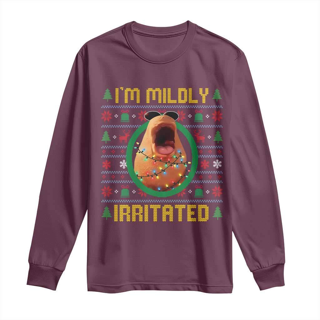 Marcus The Worm Christmas Meme Long Sleeve Shirt Funny Brain Rot Xmas TS14 Maroon Print Your Wear
