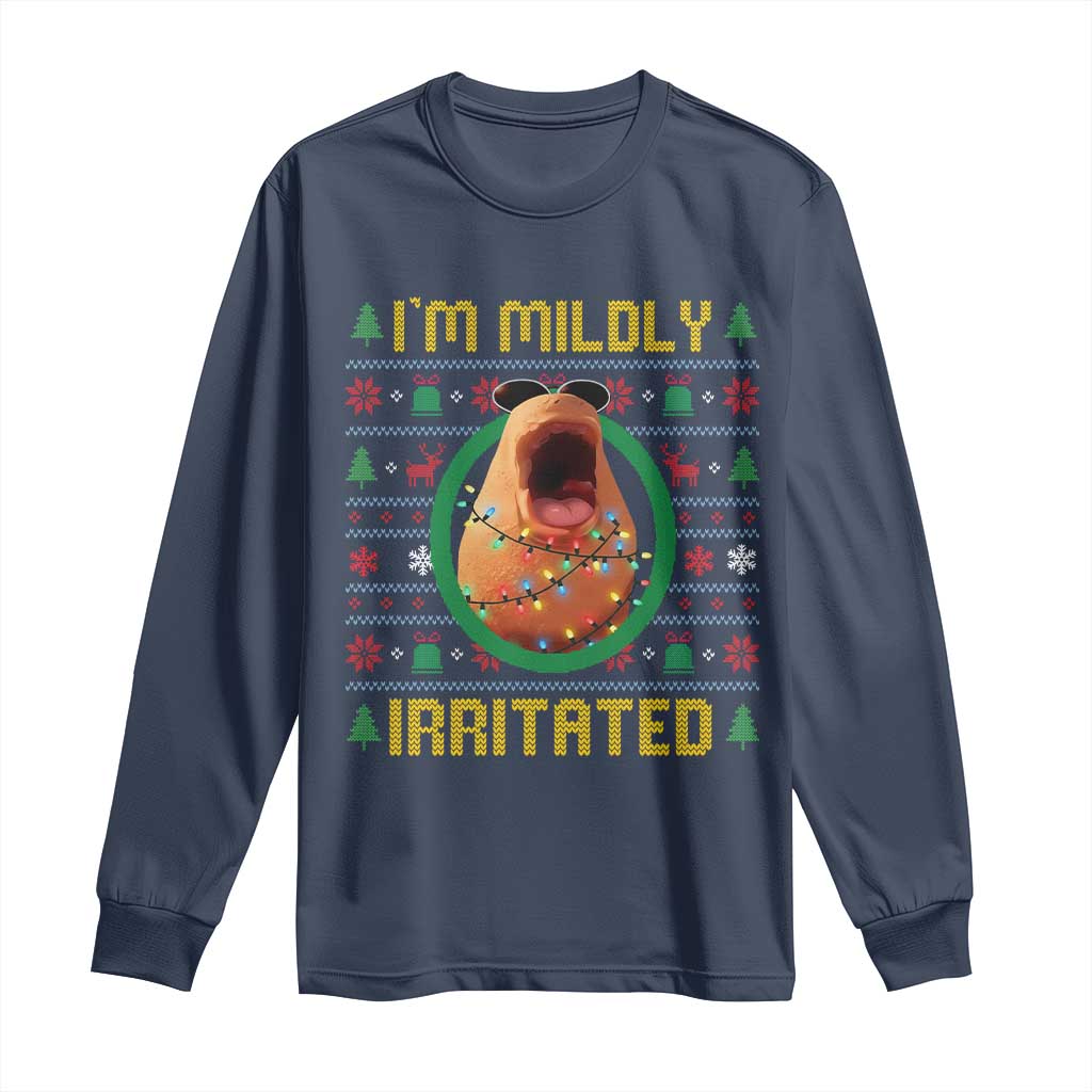 Marcus The Worm Christmas Meme Long Sleeve Shirt Funny Brain Rot Xmas TS14 Navy Print Your Wear